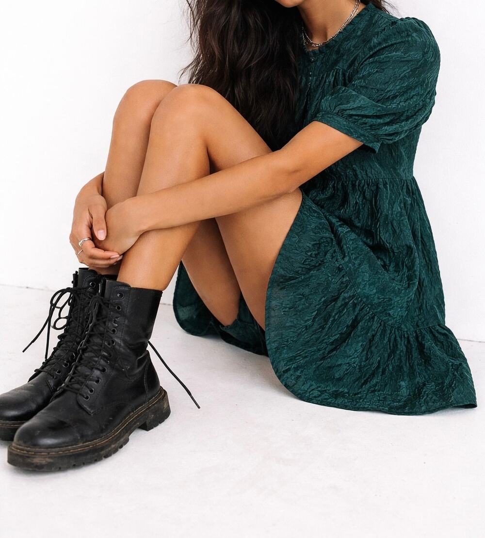 Moon River Emerald Green Babydoll Mini Dress Size XS